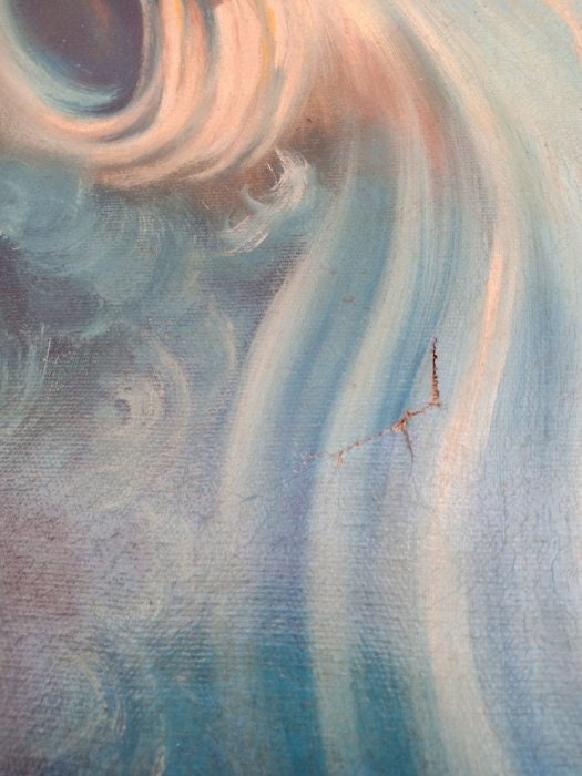 Quadro Astratto Dipinto a Mano - Cornice 112x63 cm - Firmato Marfan 1971