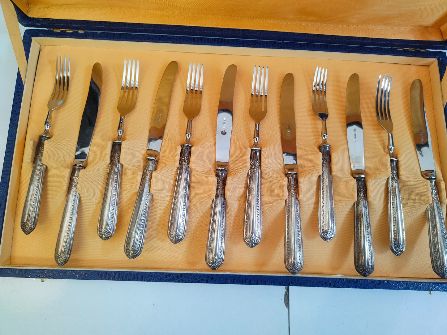 Set di 6 Forchette e 6 Coltelli Vintage in Argento 800
