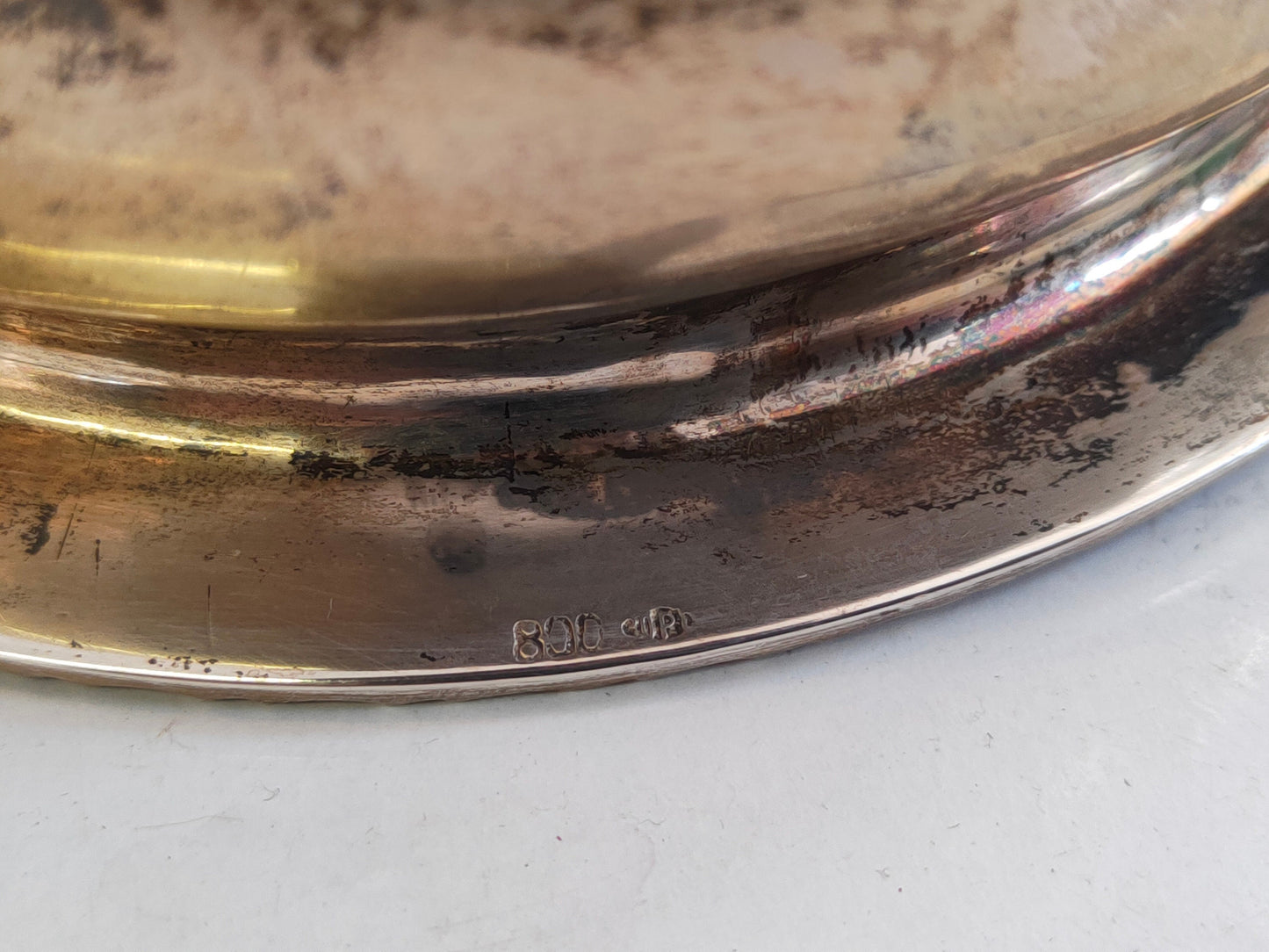 Ciotola ovale in argento 800,700 g,a zampa di Leone