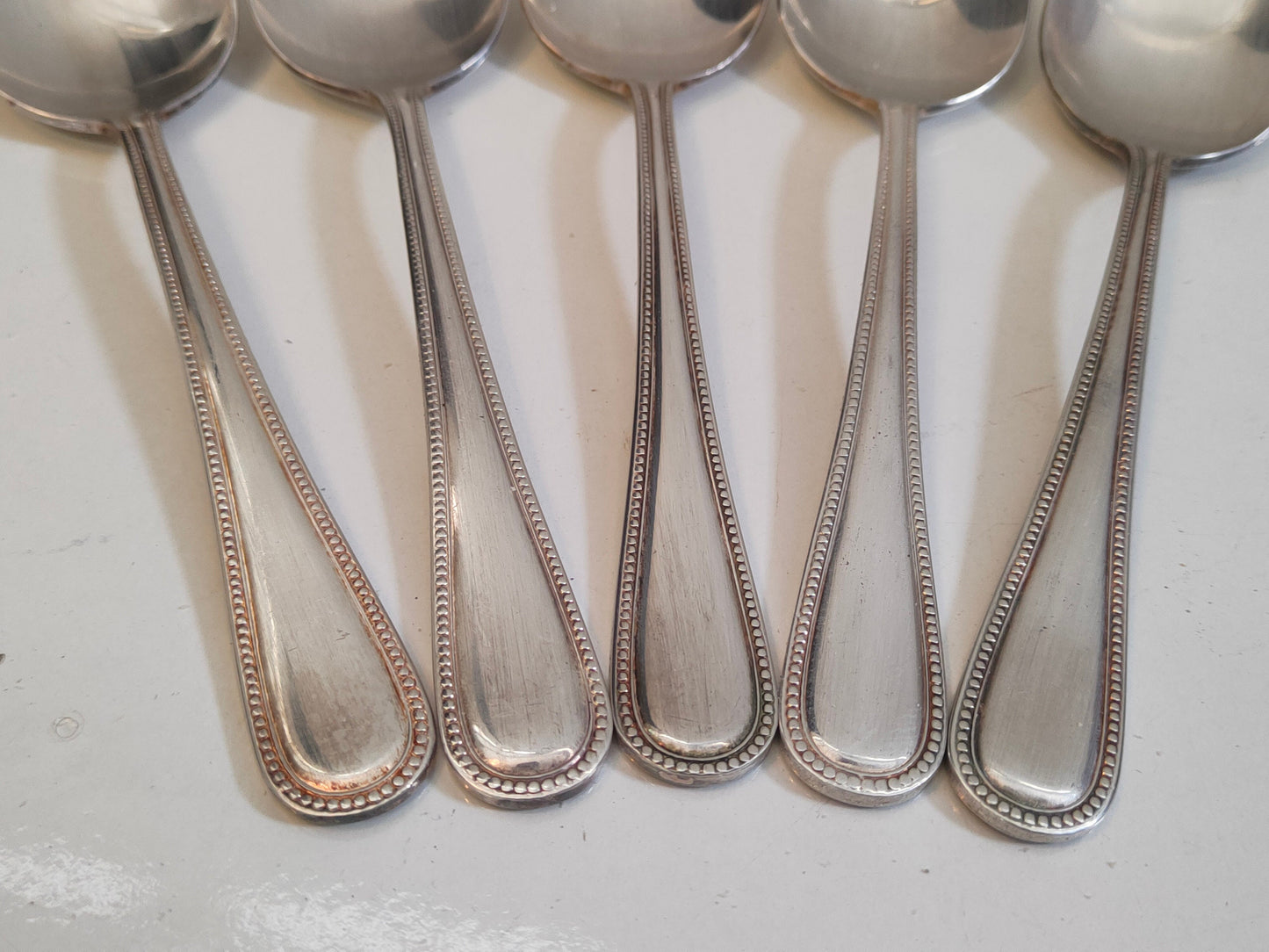 5 Cucchiai Placcati Argento Antico Vintage Stile Impero Elegante