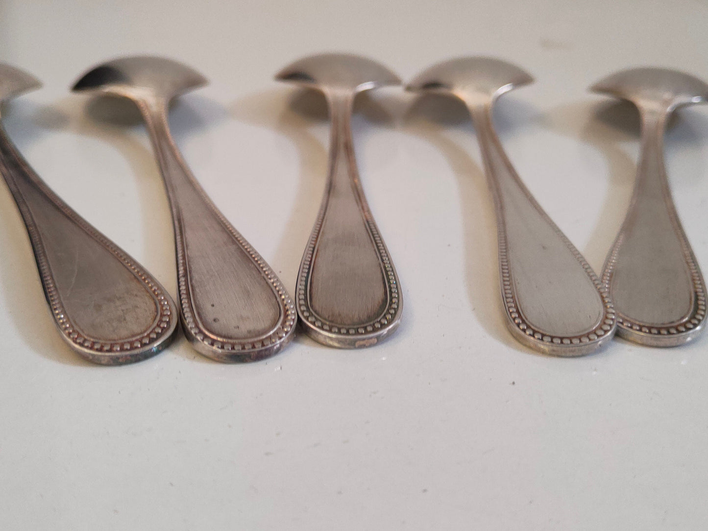5 Cucchiai Placcati Argento Antico Vintage Stile Impero Elegante