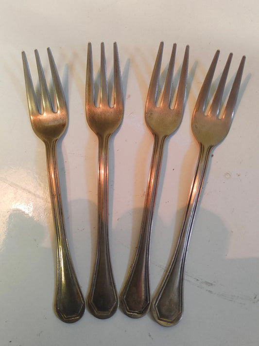 4 forchette Placcate Argento Antiche Vintage
