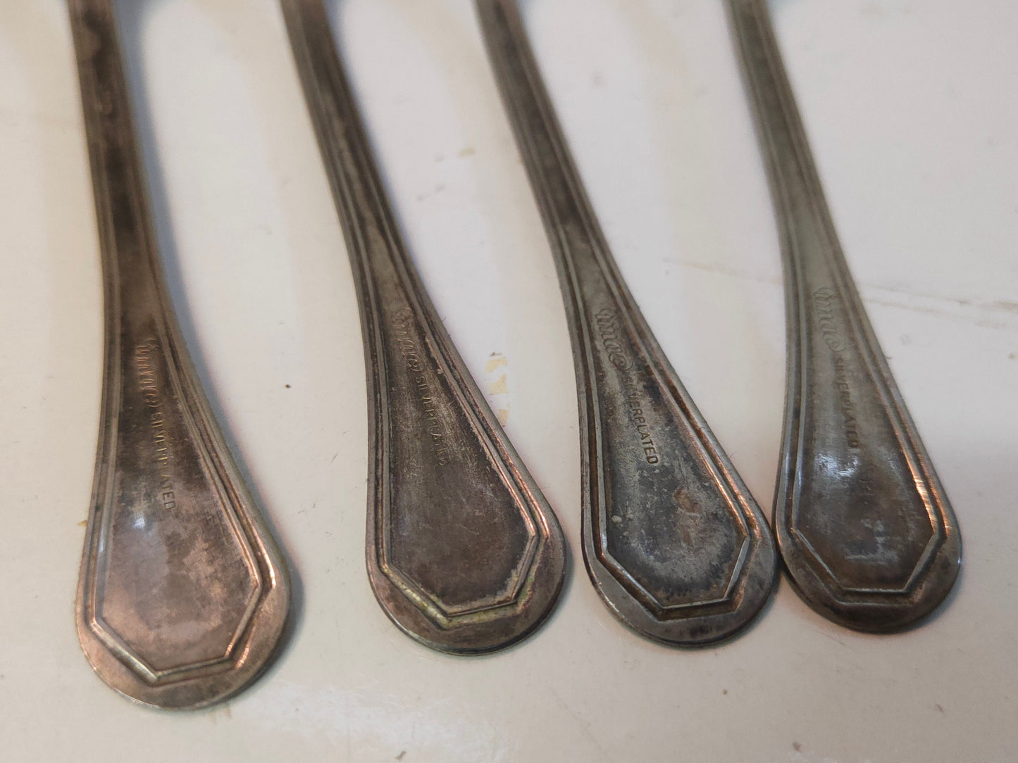 4 forchette Placcate Argento Antiche Vintage