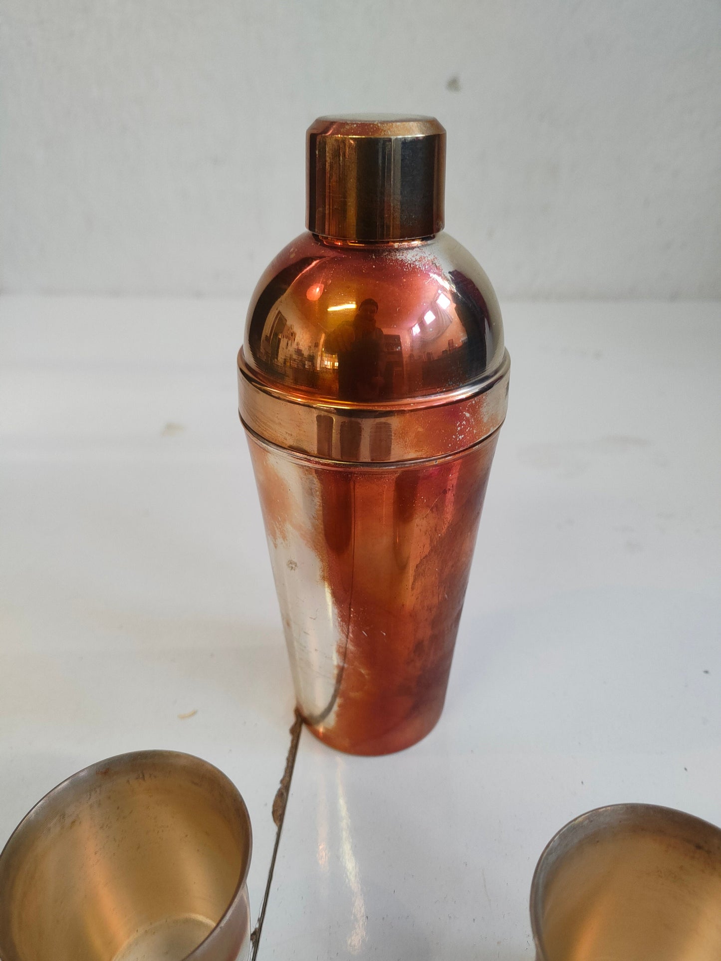 Set per cocktail con shaker e sei bicchieri in argento