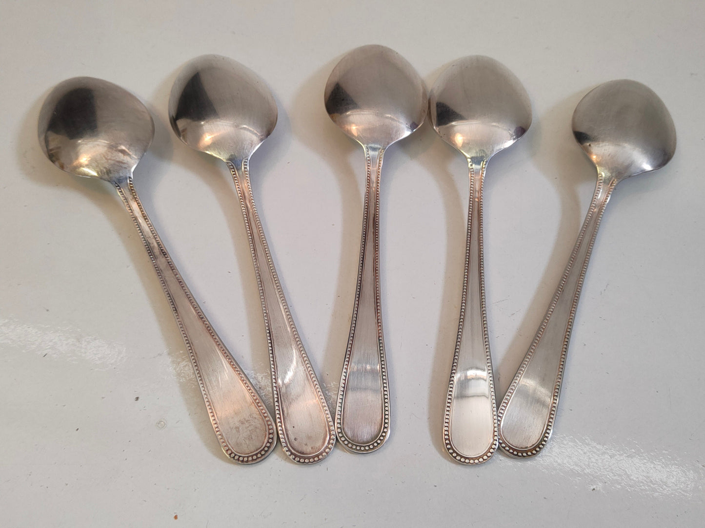 5 Cucchiai Placcati Argento Antico Vintage Stile Impero Elegante