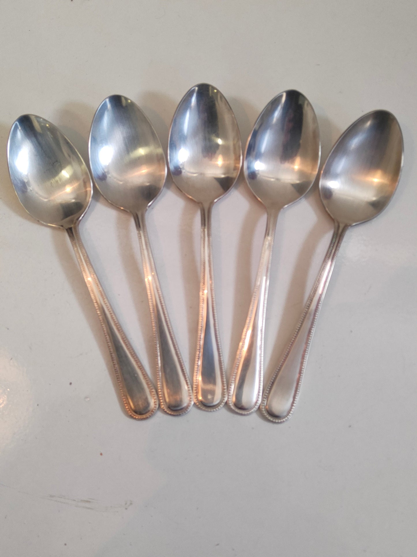 5 Cucchiai Placcati Argento Antico Vintage Stile Impero Elegante