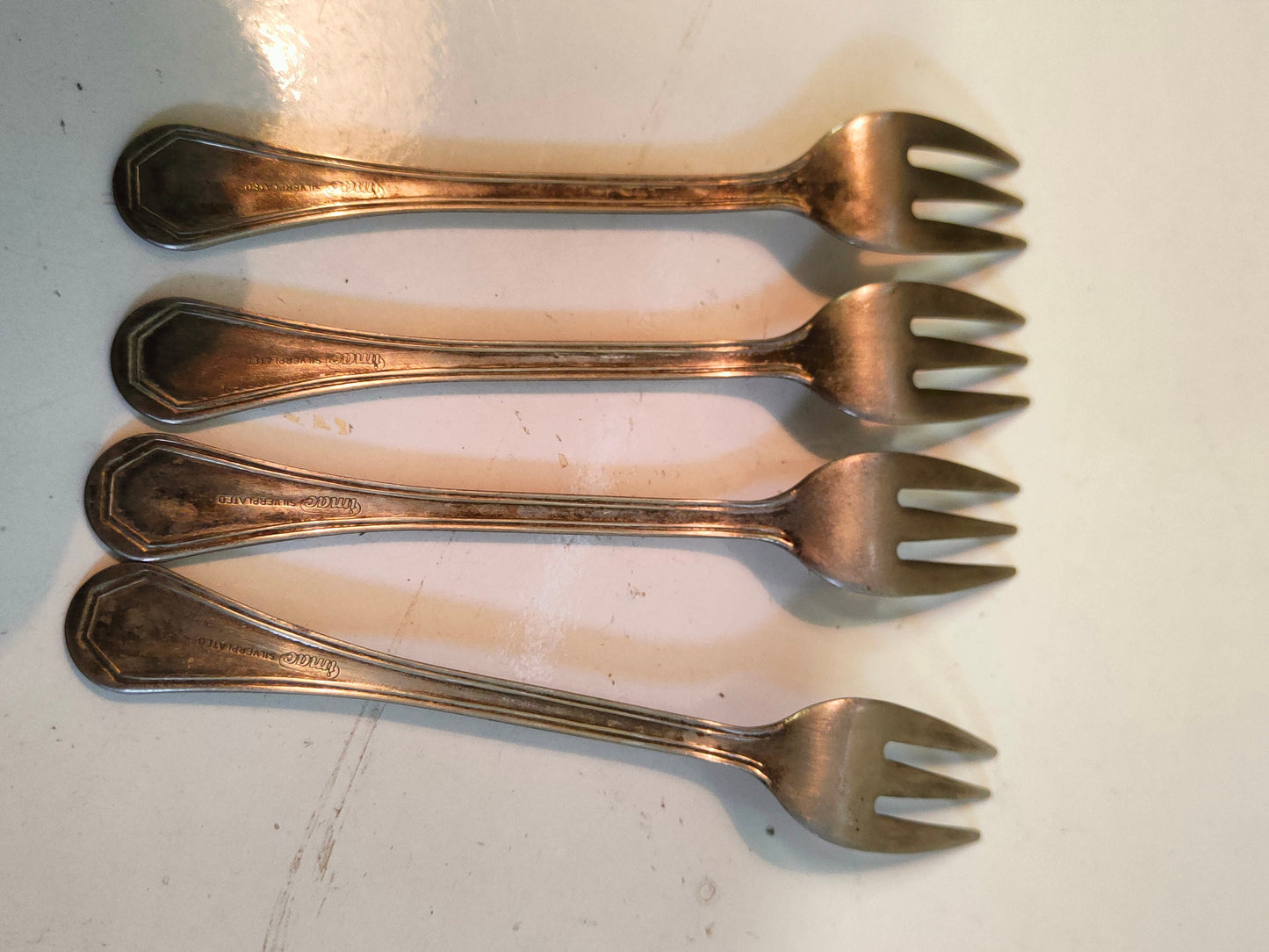 4 forchette Placcate Argento Antiche Vintage