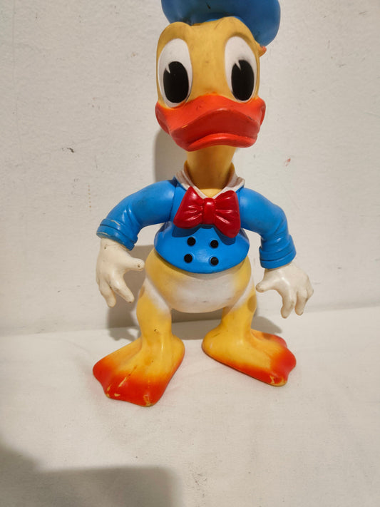 Paperino Vintage Disney Rubber Squeek Toy Ledra plastica made in Italy (28x17x12 cm)