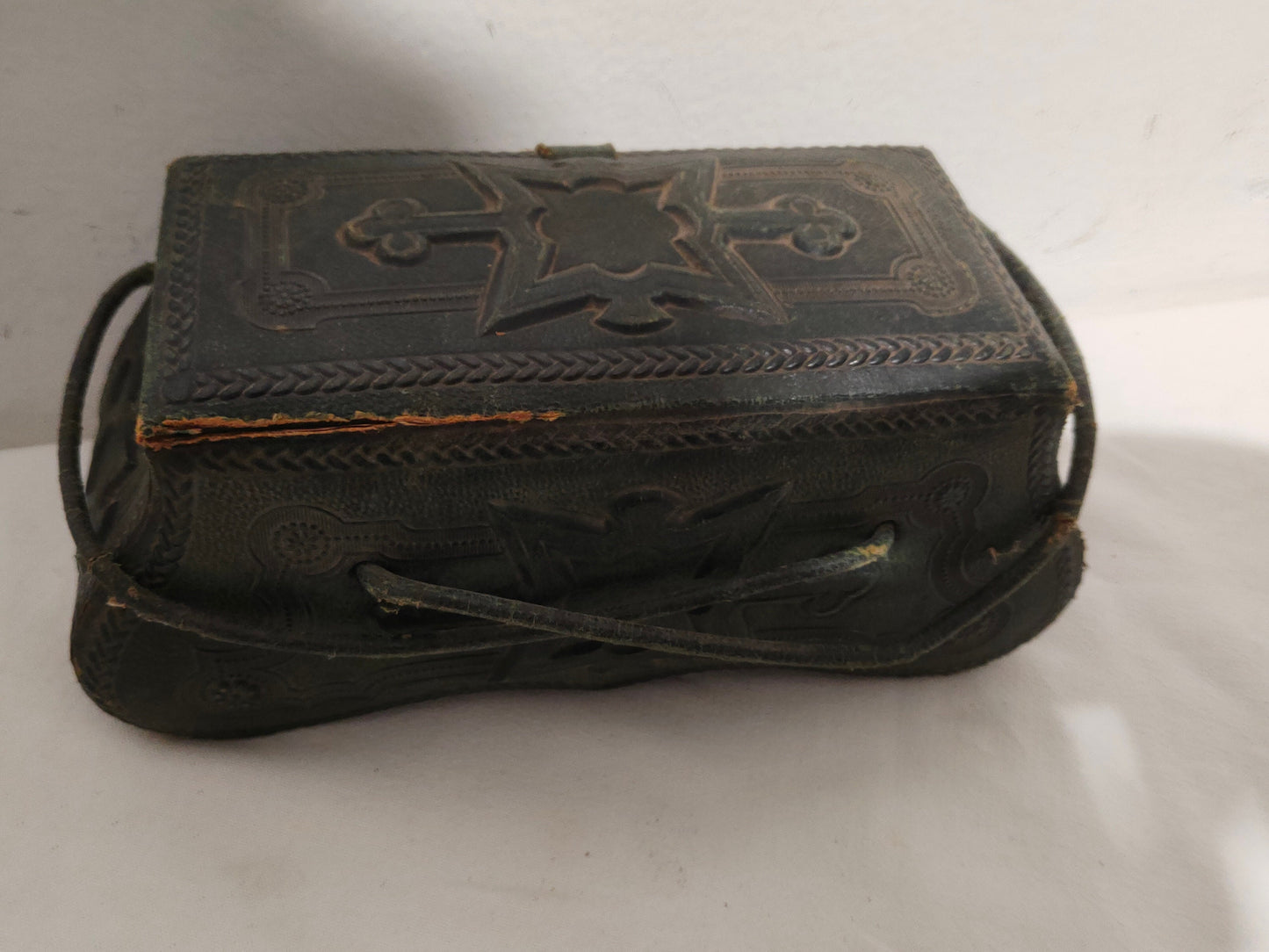 Scatola da Cucito Vintage in Pelle e Argento 800