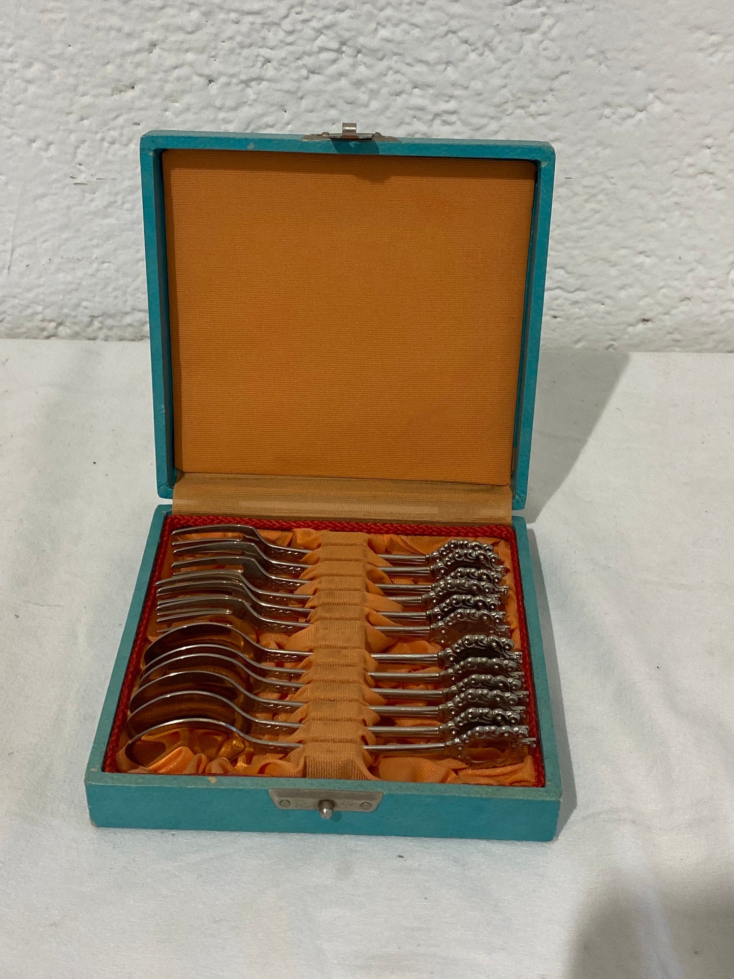 Elegante servizio di posate placcate argento - 6 cucchiaini e 6 forchette