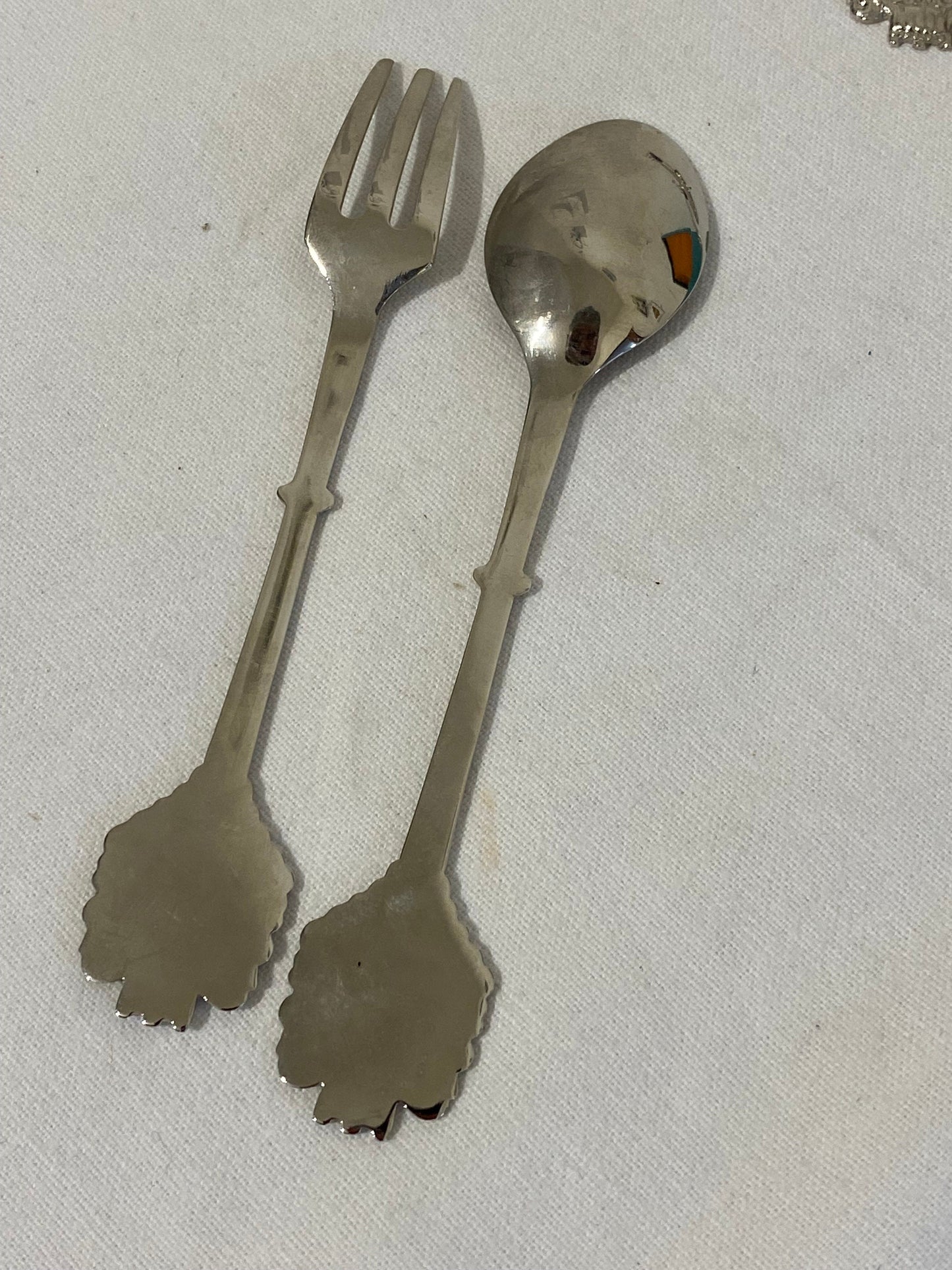 Elegante servizio di posate placcate argento - 6 cucchiaini e 6 forchette