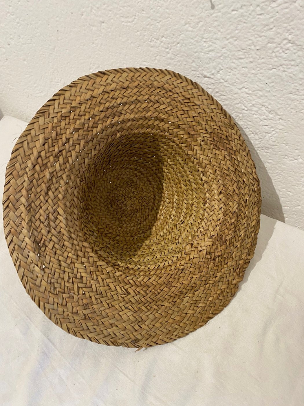 cappello rotondo fatto a mano in bambù e rattan vintage - Set di 3