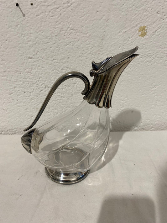Decanter vintage in vetro e argento placcato