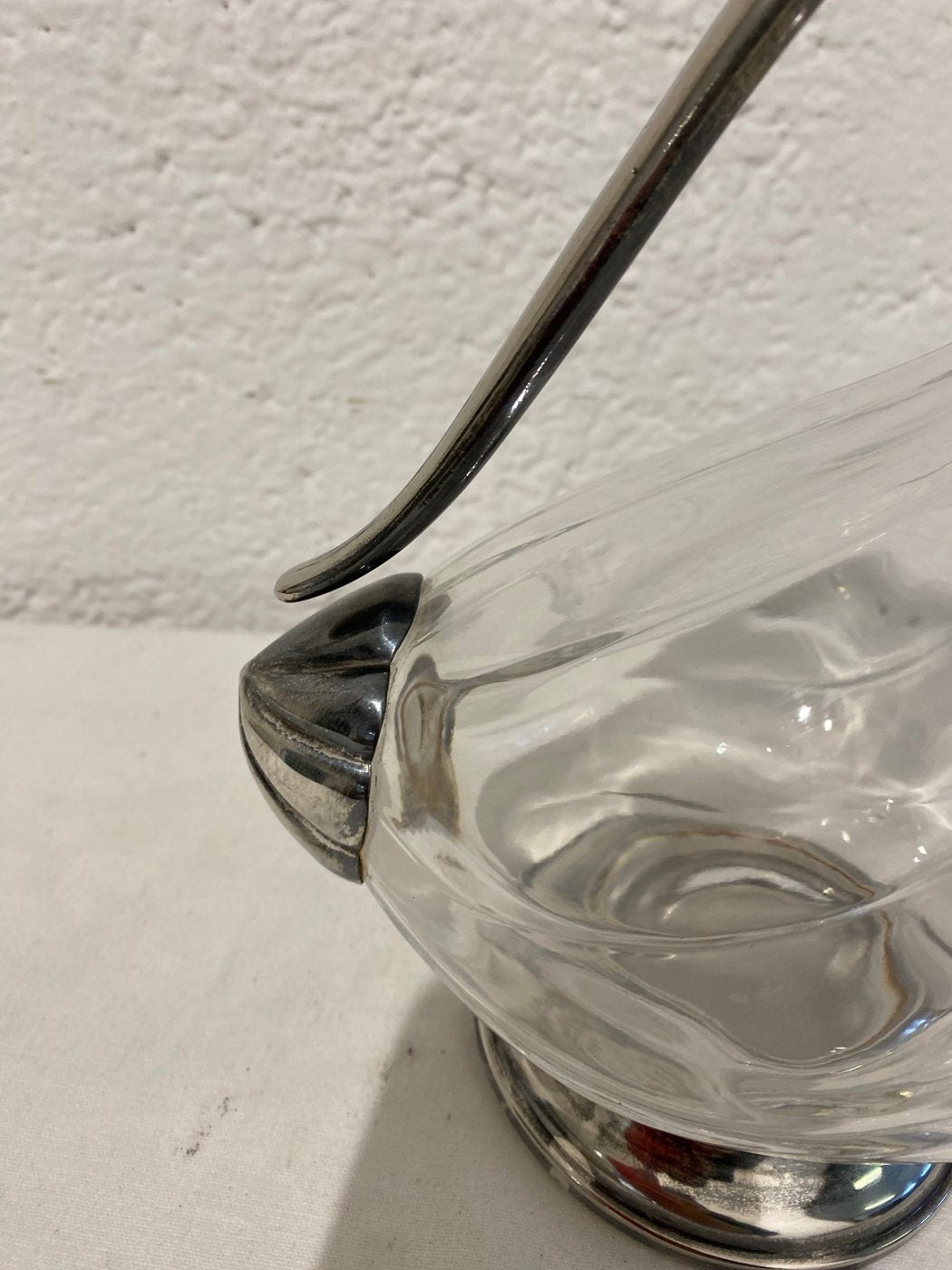 Decanter vintage in vetro e argento placcato