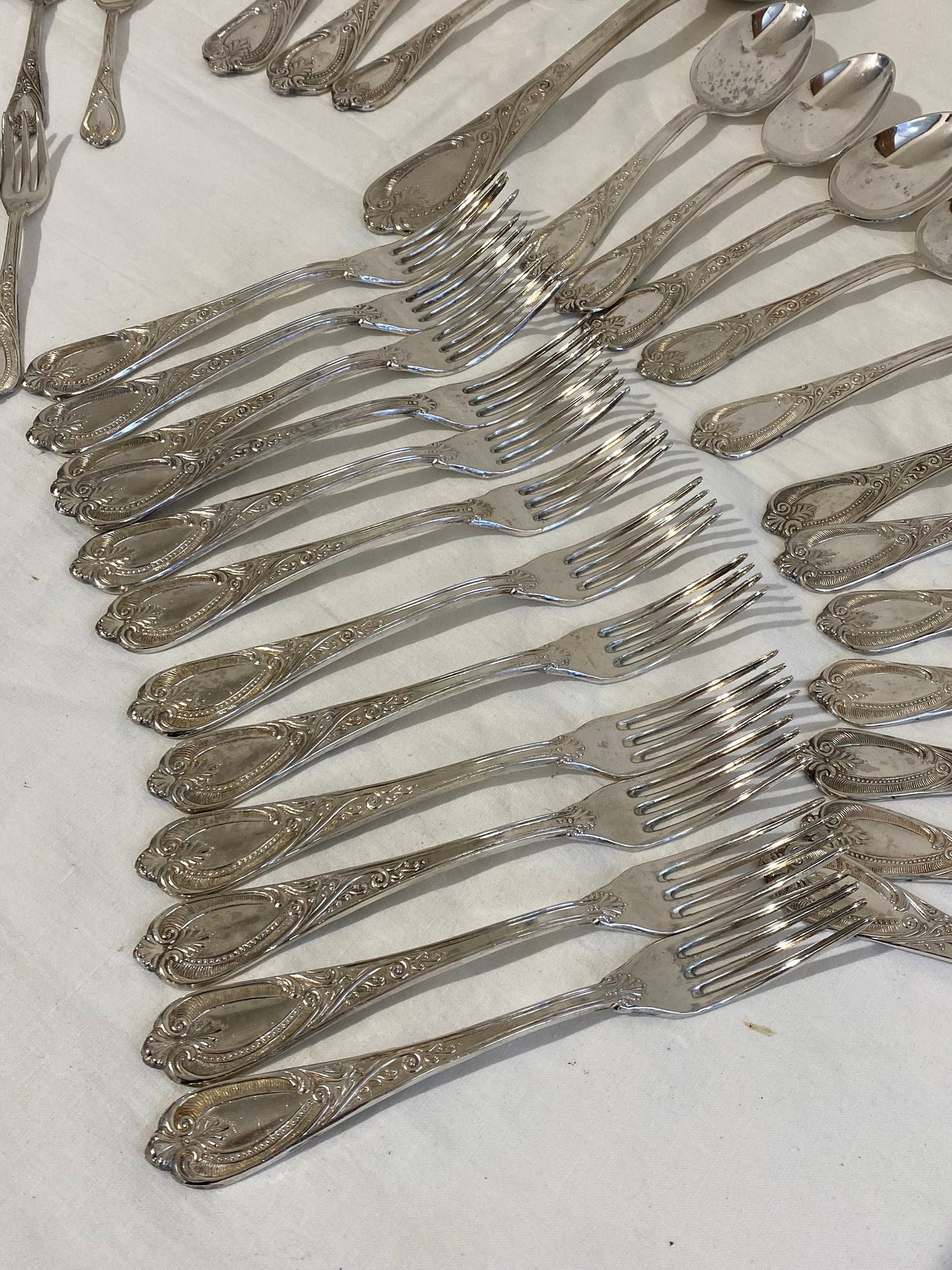 Servizio Posate/servizio per dolci in Argento placcato: Tradizione/Lusso per la Tua Tavola/eventi-regalo speciali/festa/anniversario (64pz)
