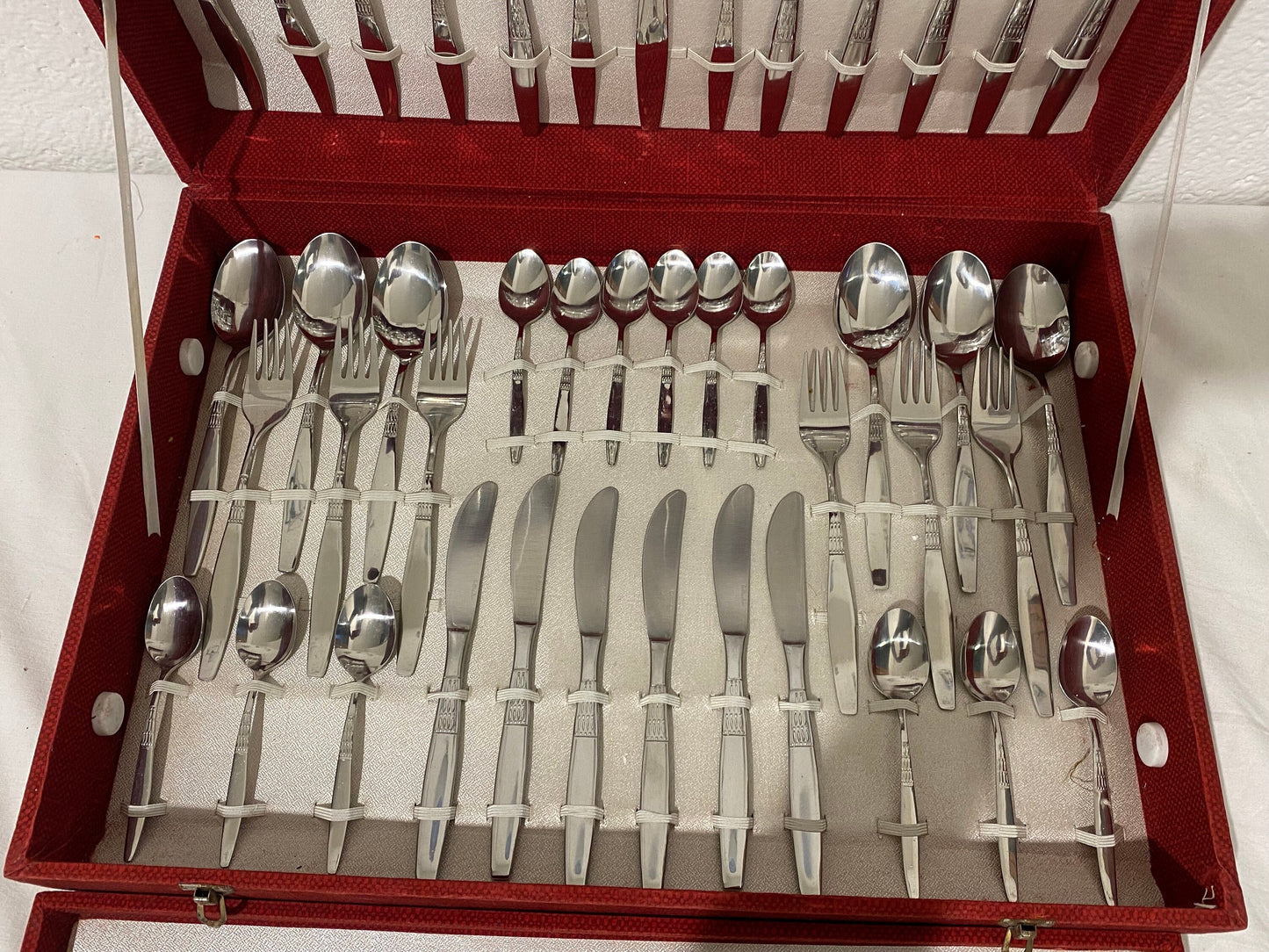 Servizio Posate da 24 Persone - Elegante Regalo di Nozze in Scatola a Due Piani