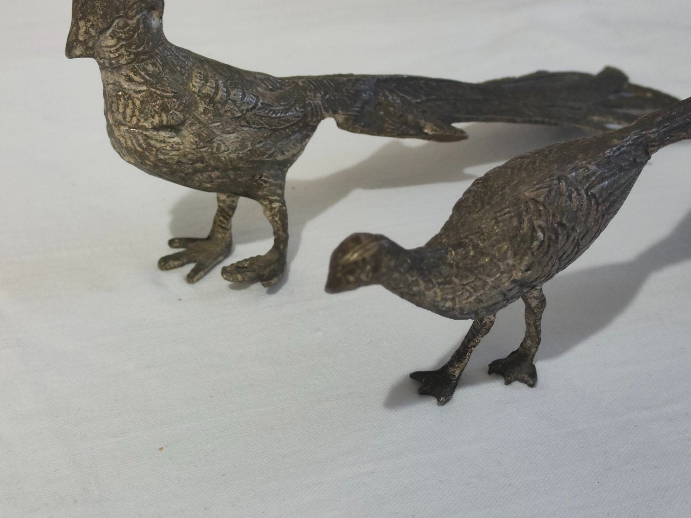 Coppia di fagiani in bronzo argentato vintage anni '50 Regalo esclusivo - Regali personalizzati