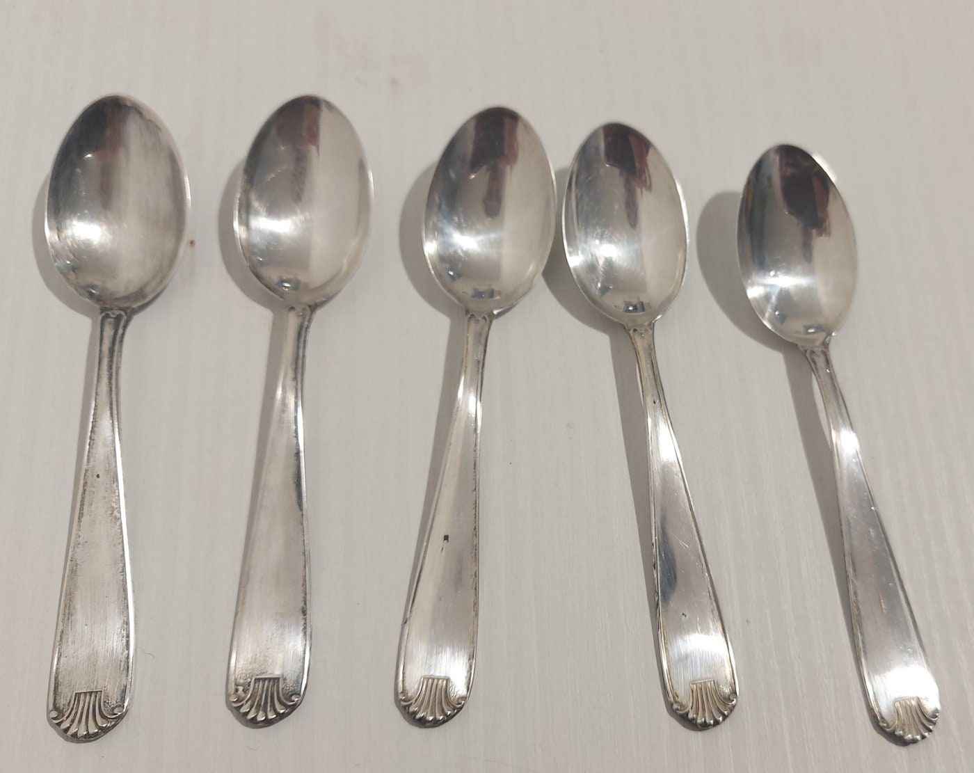 Cucchiai Argento Antico Vintage Stile Impero Elegante 5 pz