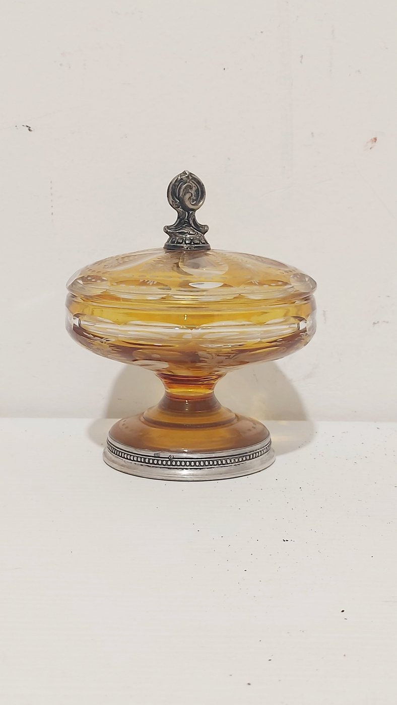 Portagioie in Cristallo Inciso e Argento 800 - Eleganza senza tempo per i tuoi gioielli