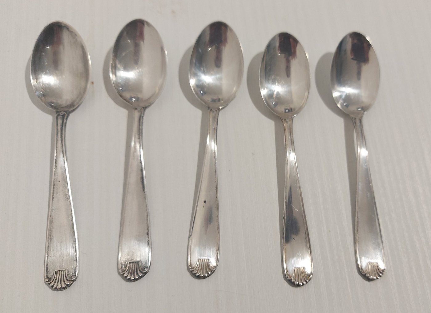 Cucchiai Argento Antico Vintage Stile Impero Elegante 5 pz