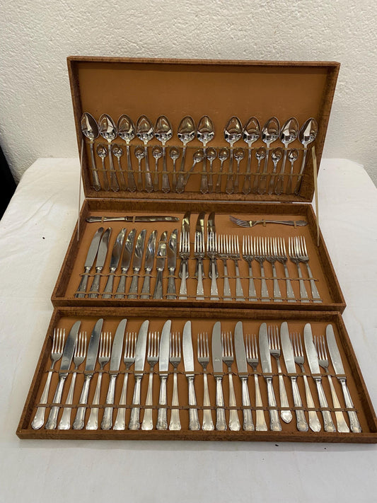 servizio di posate un regalo di Nozze Perfetto: Elegante Scatola Posate Vintage in Acciaio Argentato
