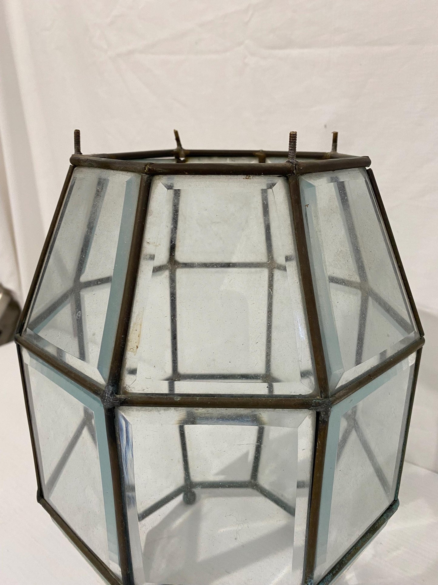 Lanterna da Esterno Vintage Ottagonale in Vetro e Ottone - Eleganza e Fascino per il Tuo Giardino
