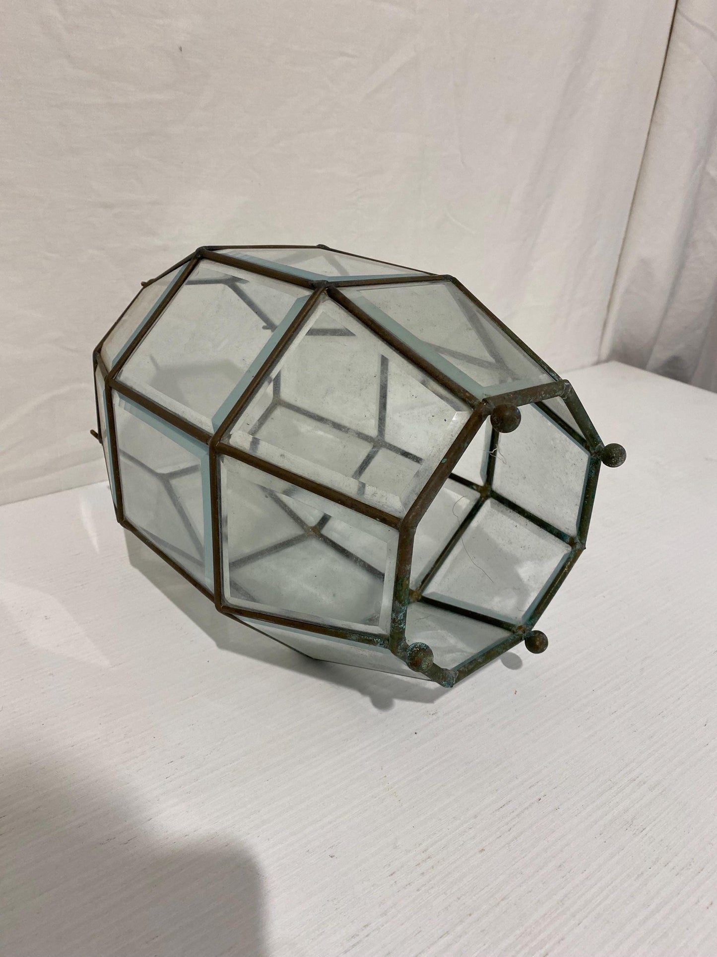 Lanterna da Esterno Vintage Ottagonale in Vetro e Ottone - Eleganza e Fascino per il Tuo Giardino