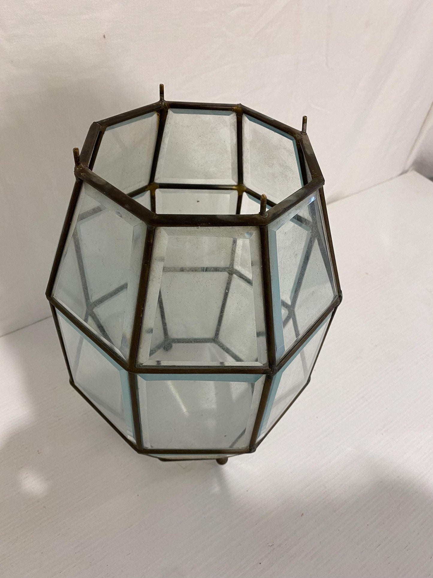 Lanterna da Esterno Vintage Ottagonale in Vetro e Ottone - Eleganza e Fascino per il Tuo Giardino