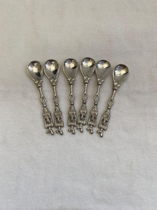 Cucchiaini in Peltro Argentato con Manici Decorati 12 cm - Eleganza e Tradizione per la Tua Tavola