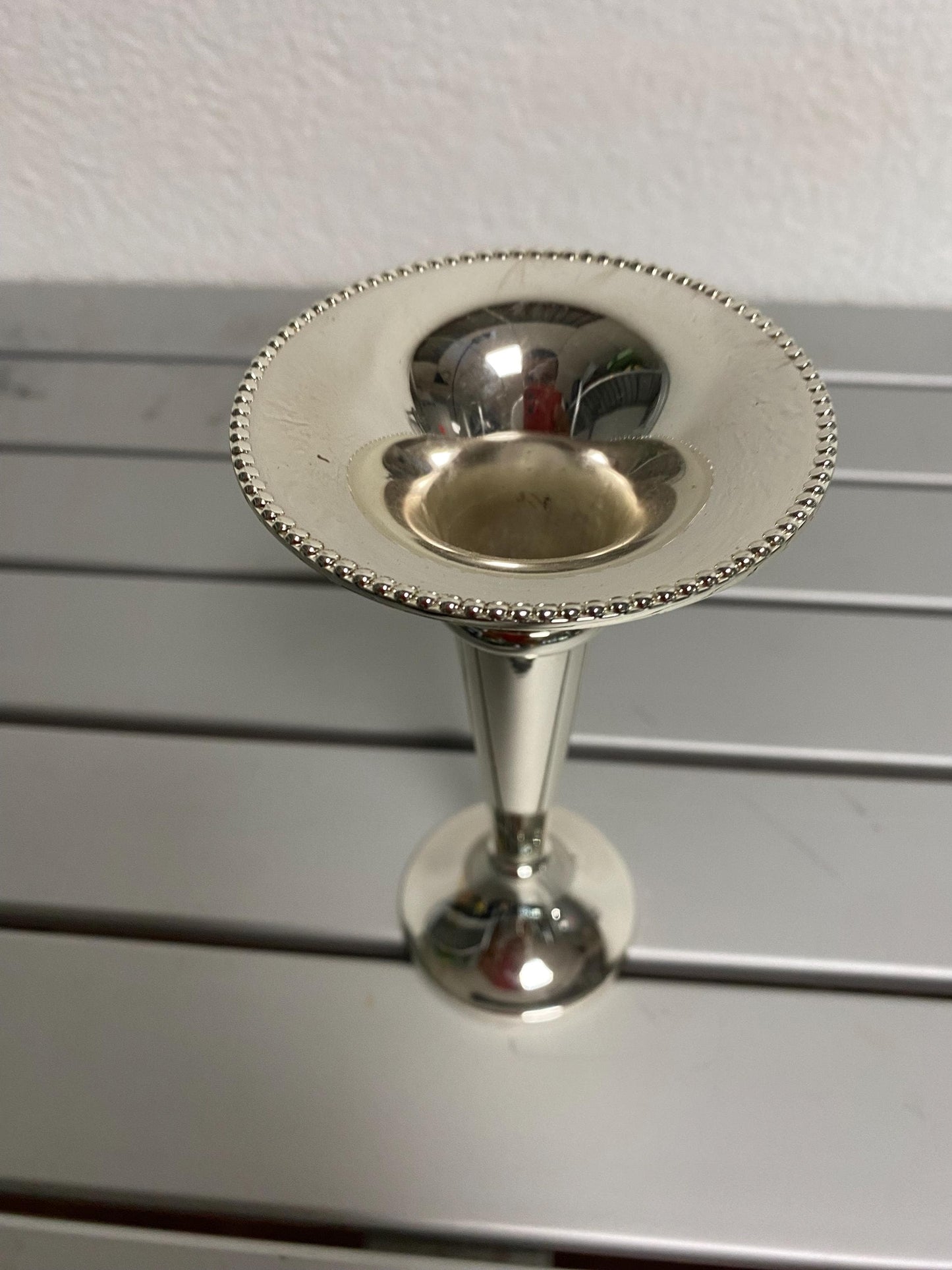 Porta candele in argento placcato 15 cm circa
