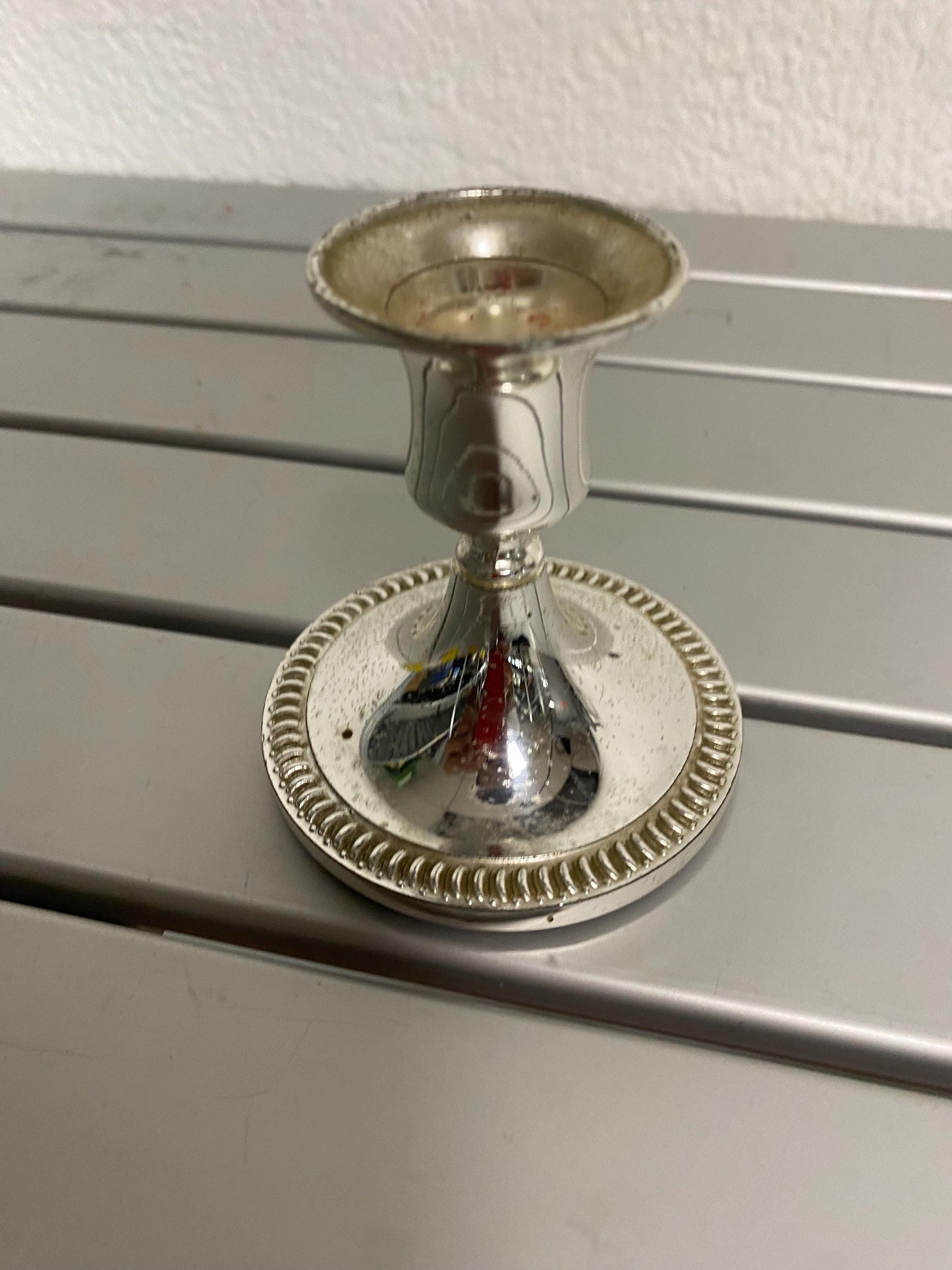 Portacandele placcato argento 8 cm