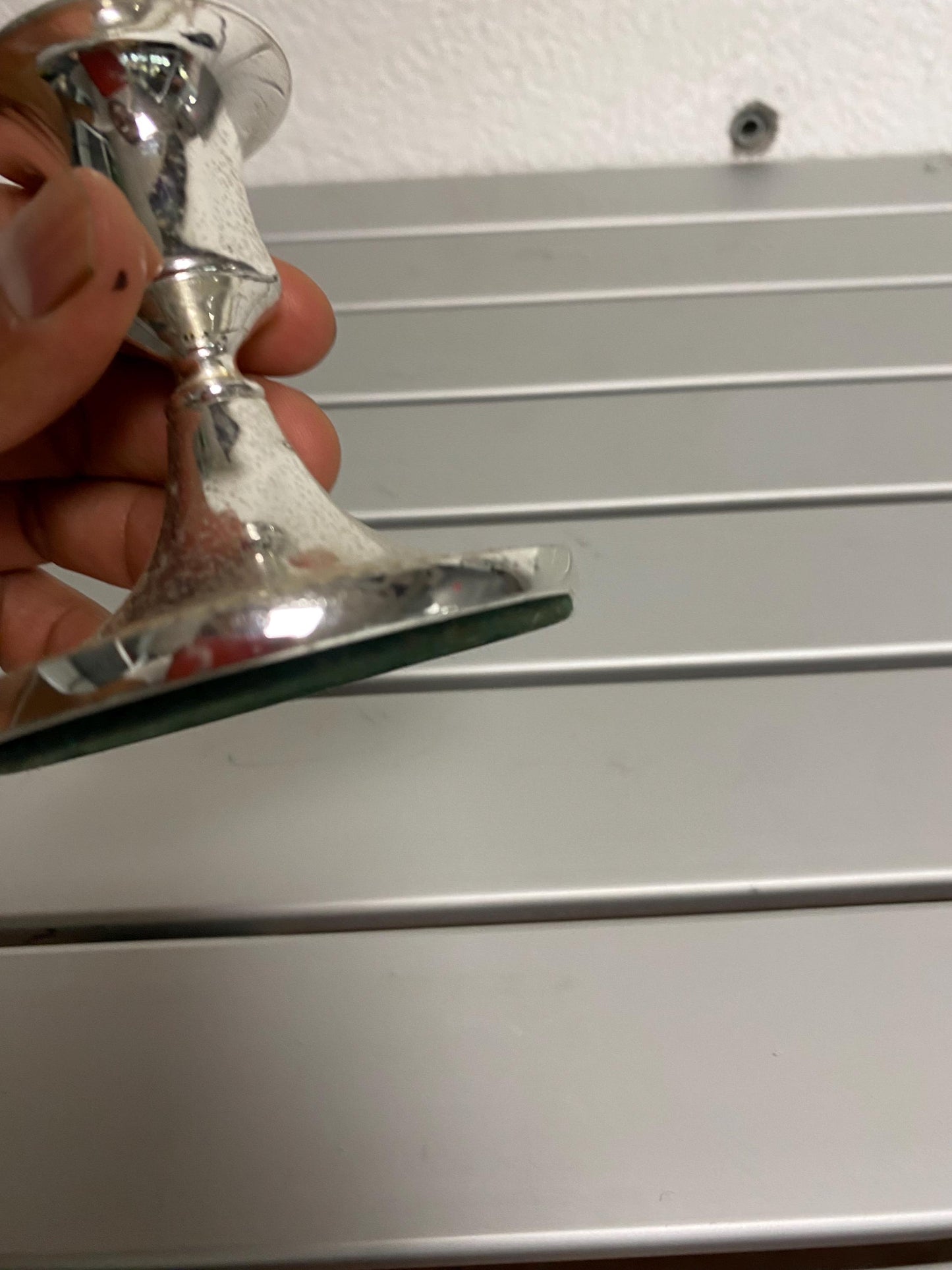 Portacandele placcato argento 8 cm