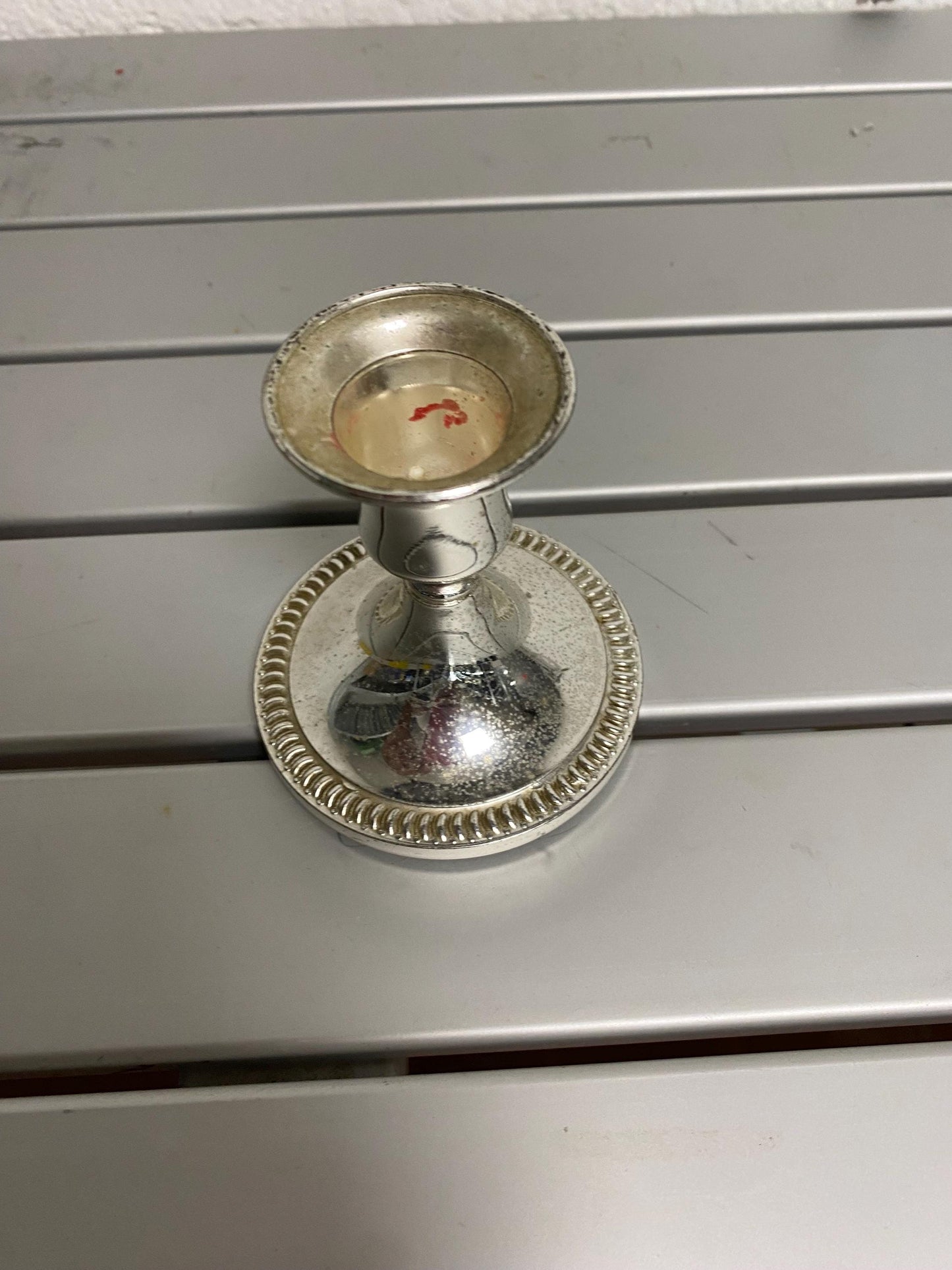 Portacandele placcato argento 8 cm