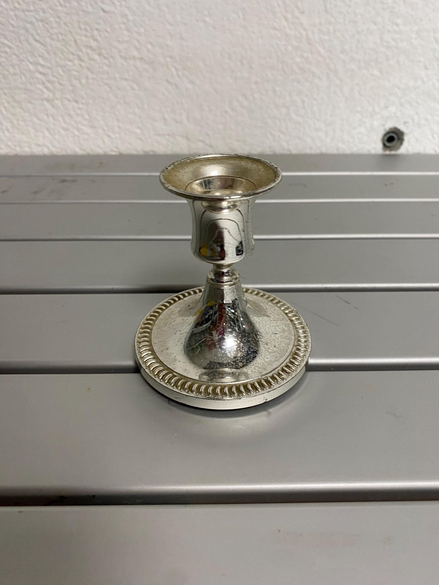 Portacandele placcato argento 8 cm