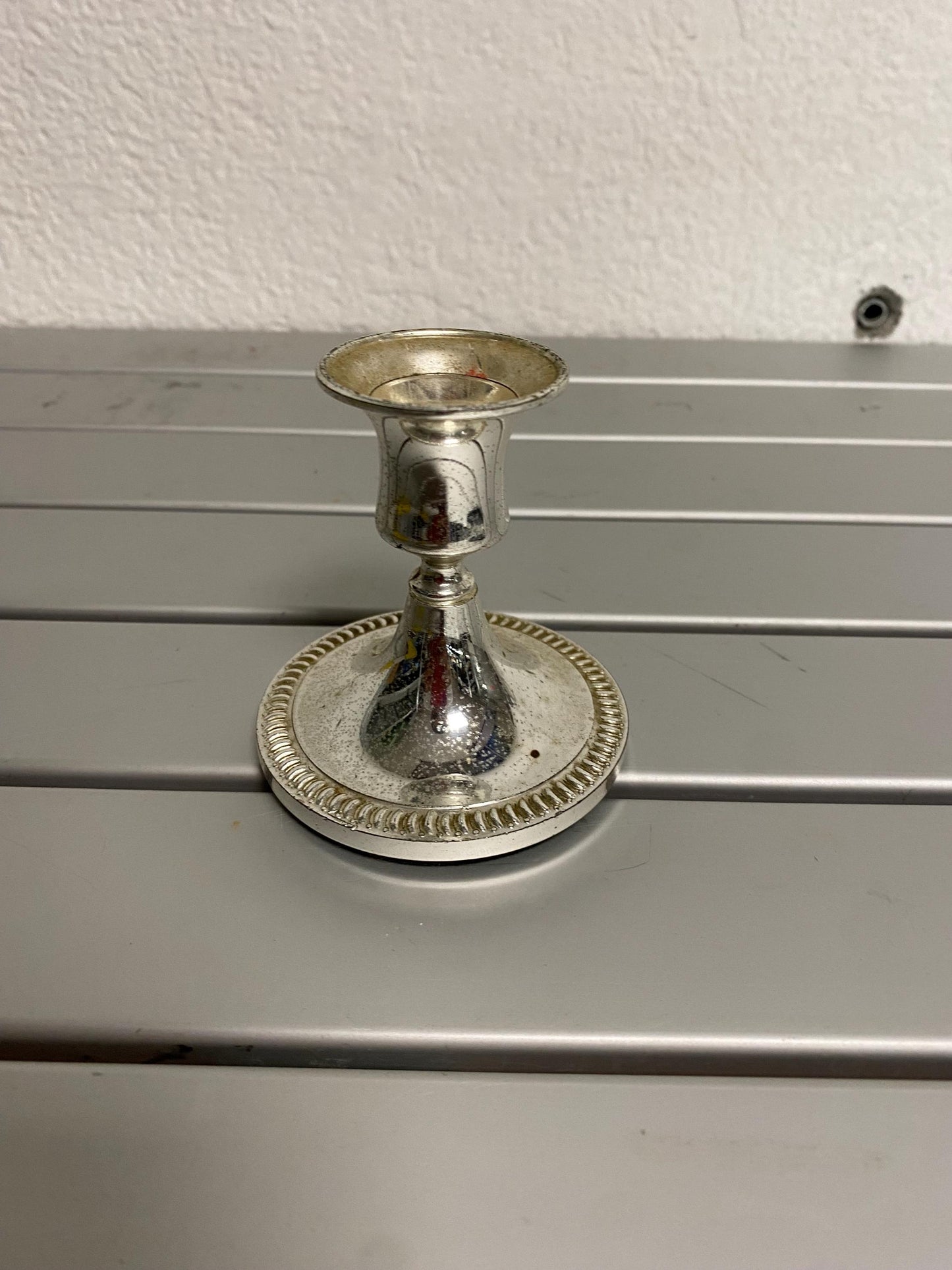 Portacandele placcato argento 8 cm