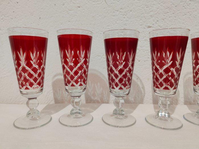 Set di bicchieri in cristallo inciso Cerve