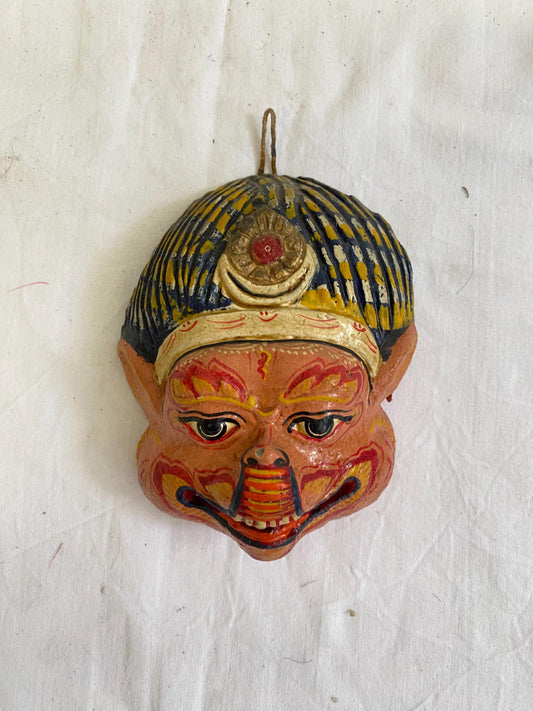 Maschera di Hanuman in Argilla - Arte Sacra Indonesiana - Scultura Unica a Mano