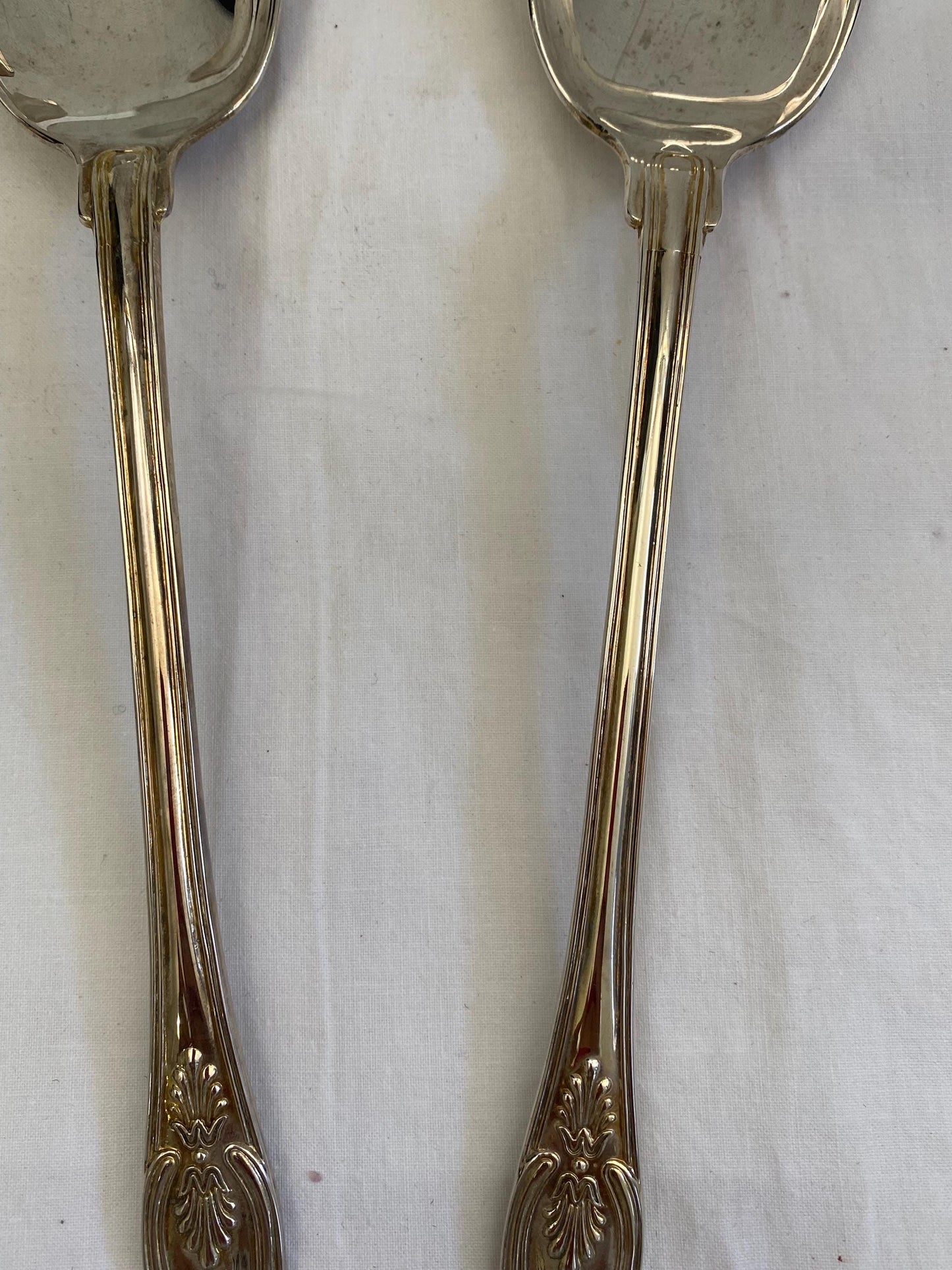 Forchetta e Cucchiaio da Ripieno Vintage Paul Revere - Placcati in Argento - 33 cm