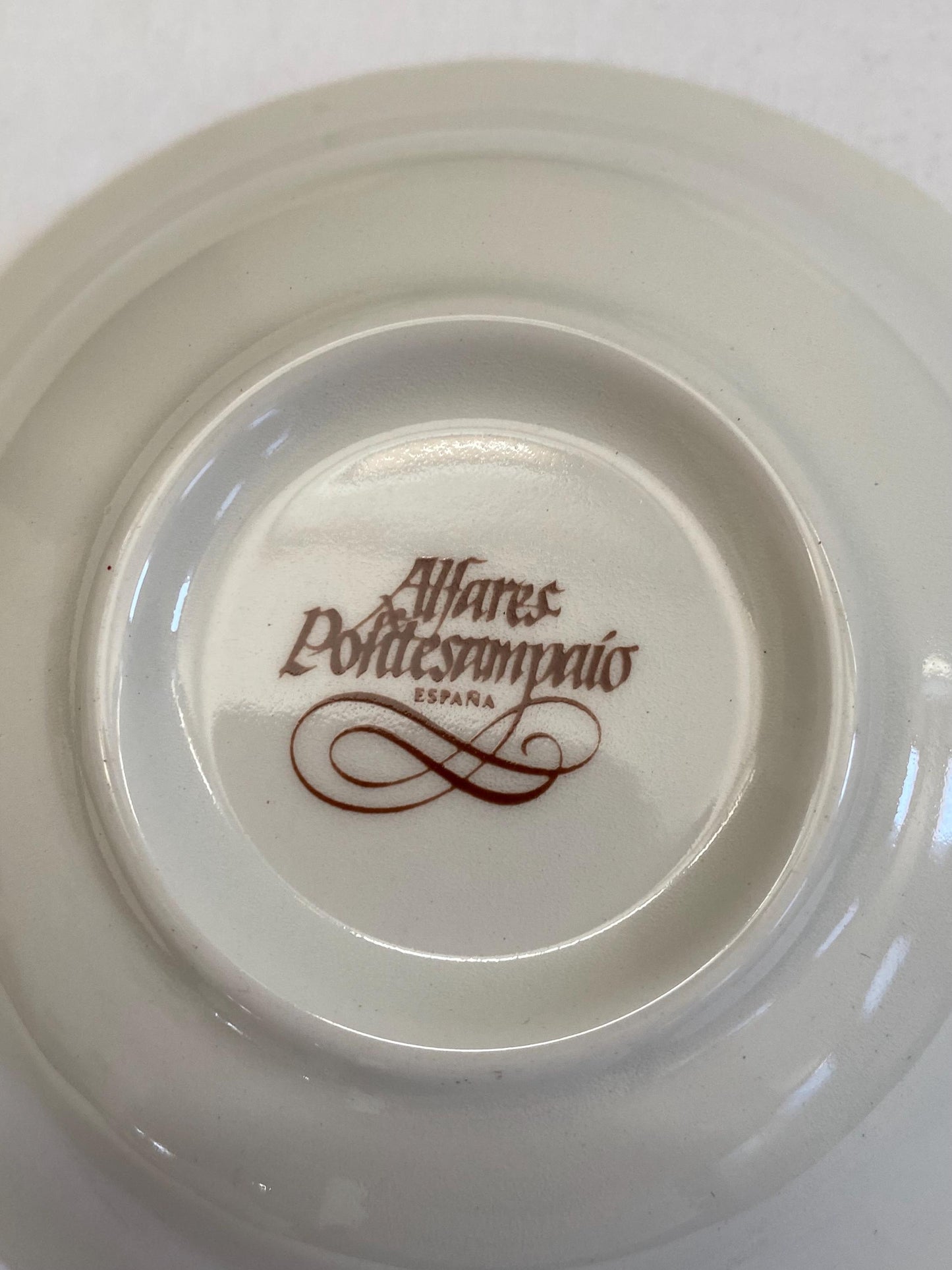 Set di 6 Ciotole Floreali Vintage Alfares de Ponte Sampaio - Pontesa Ceramica Bianca con Fiori Viola e Fuxia