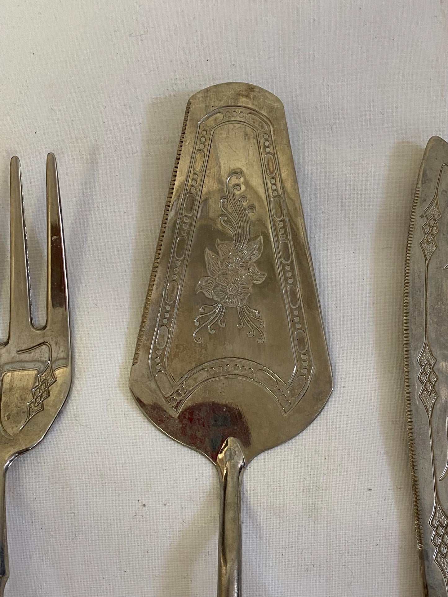 Servizio di Posate per Dolci in Argento 1000 Placcato - 8 Forchette, 1 Spatola, 1 Coltello, 1 Forchettone