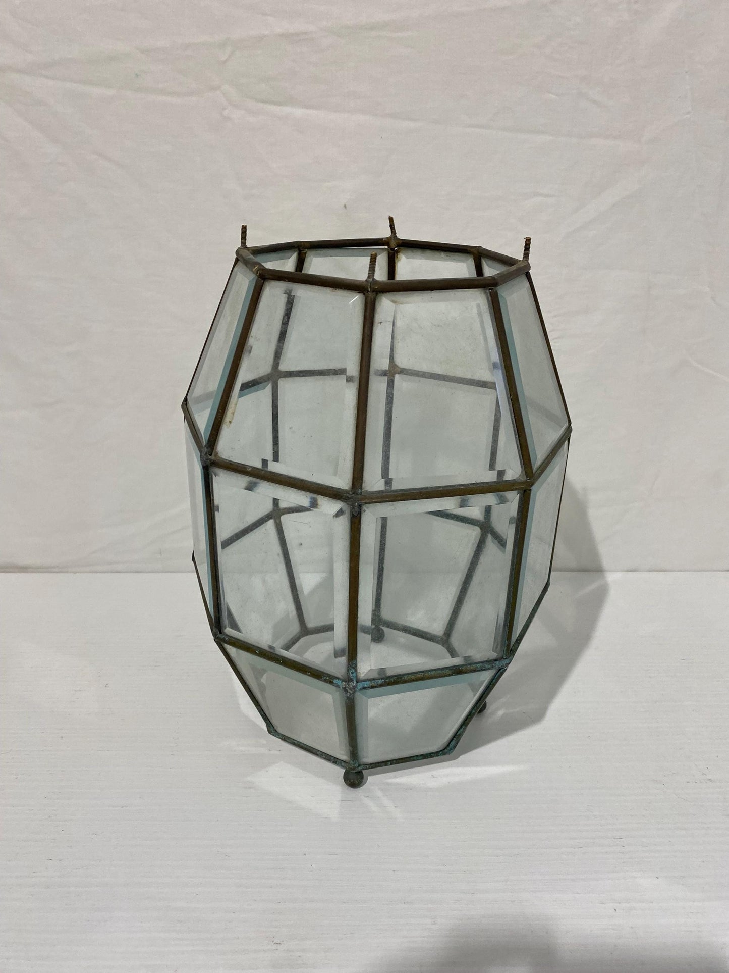 Lanterna da Esterno Vintage Ottagonale in Vetro e Ottone - Eleganza e Fascino per il Tuo Giardino