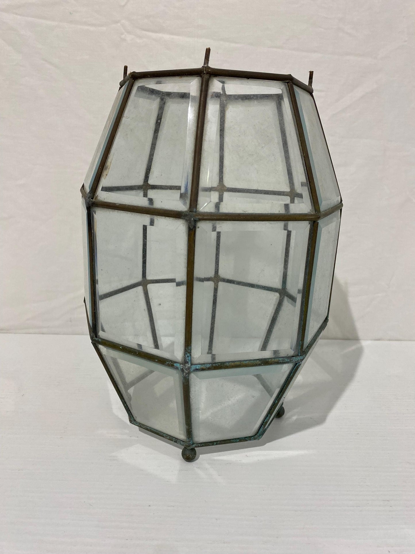 Lanterna da Esterno Vintage Ottagonale in Vetro e Ottone - Eleganza e Fascino per il Tuo Giardino
