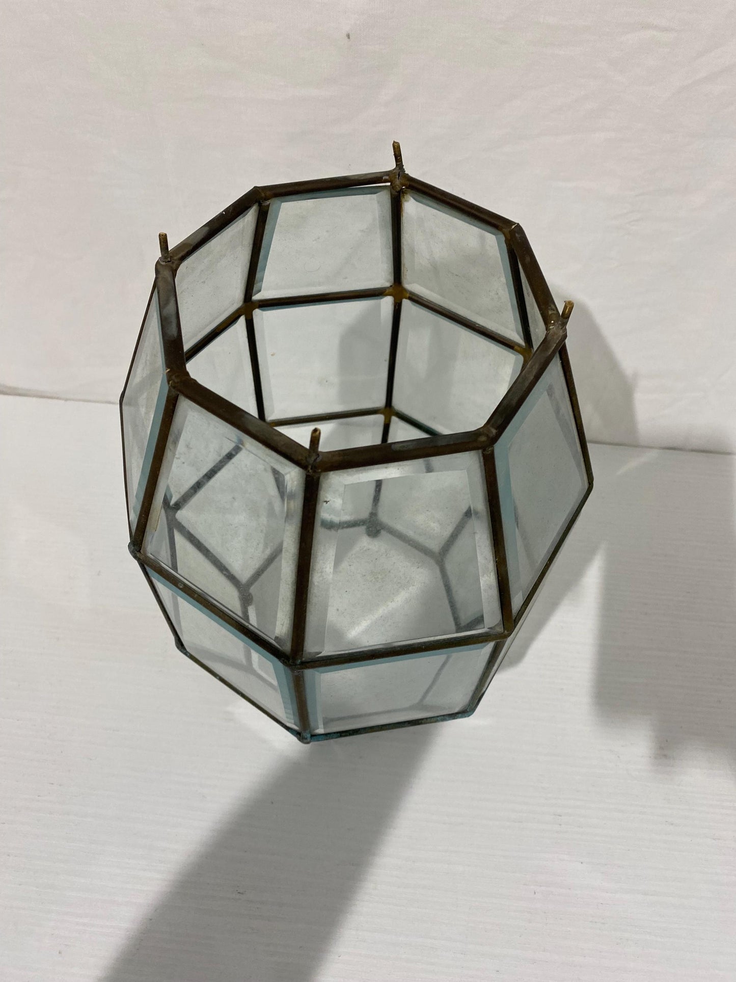 Lanterna da Esterno Vintage Ottagonale in Vetro e Ottone - Eleganza e Fascino per il Tuo Giardino