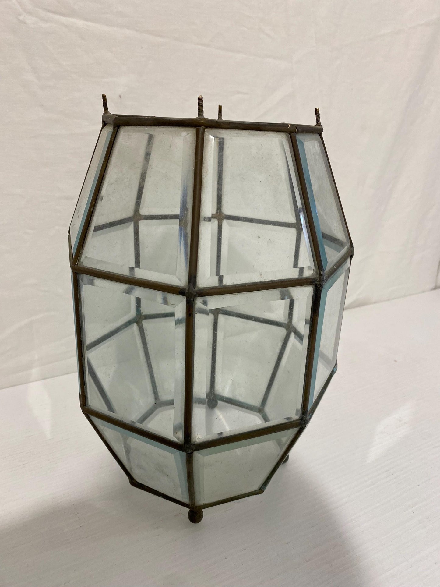 Lanterna da Esterno Vintage Ottagonale in Vetro e Ottone - Eleganza e Fascino per il Tuo Giardino