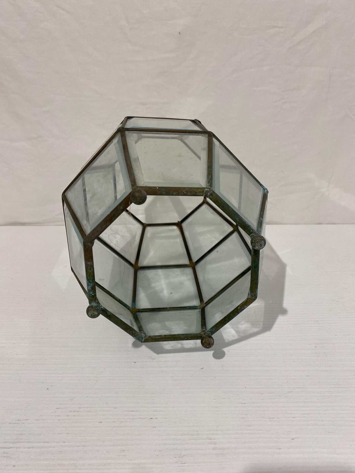 Lanterna da Esterno Vintage Ottagonale in Vetro e Ottone - Eleganza e Fascino per il Tuo Giardino
