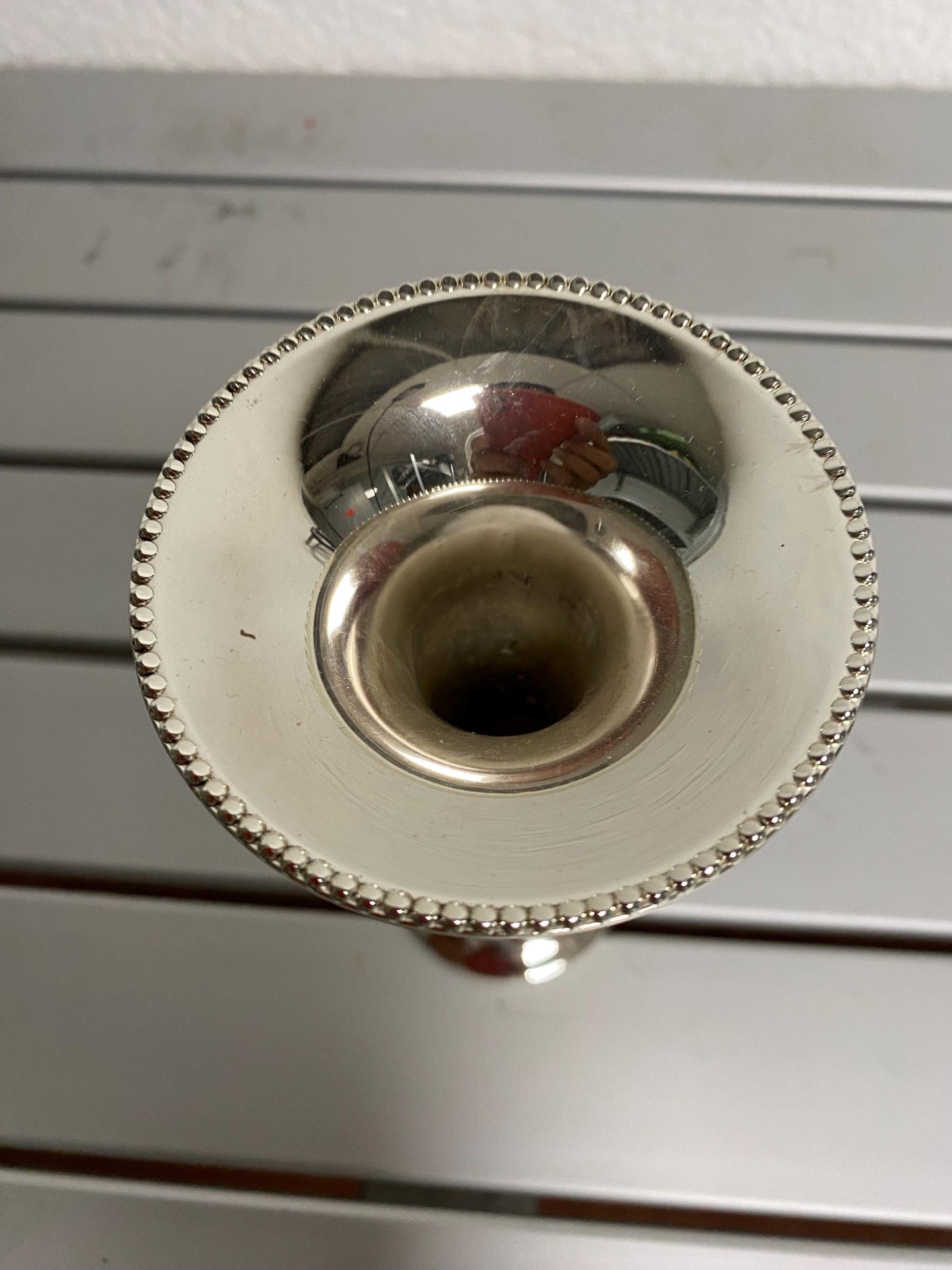 Porta candele in argento placcato 15 cm circa