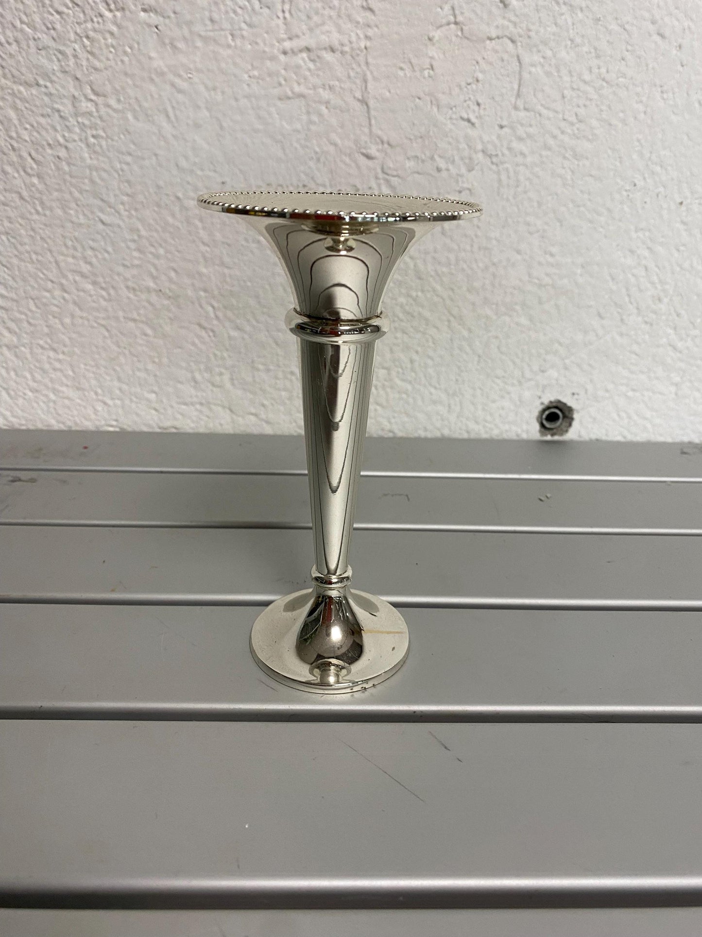 Porta candele in argento placcato 15 cm circa