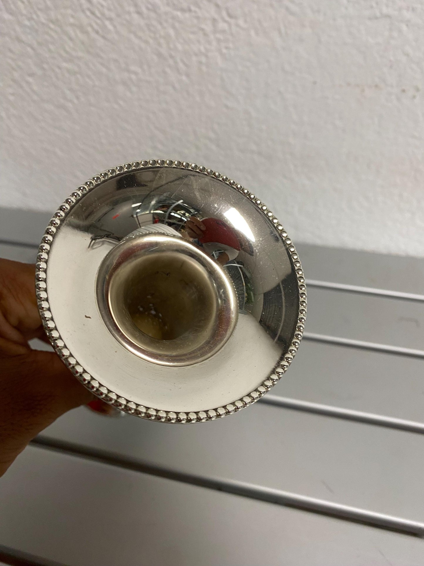 Porta candele in argento placcato 15 cm circa