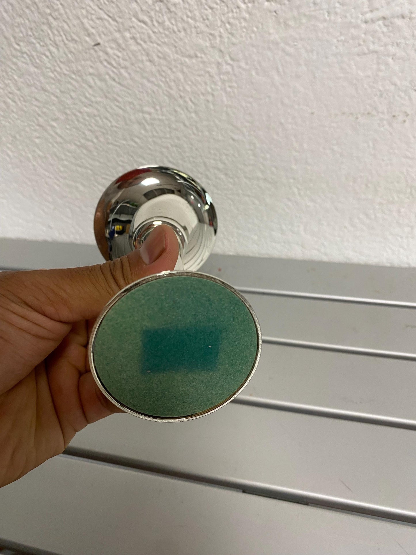 Porta candele in argento placcato 15 cm circa