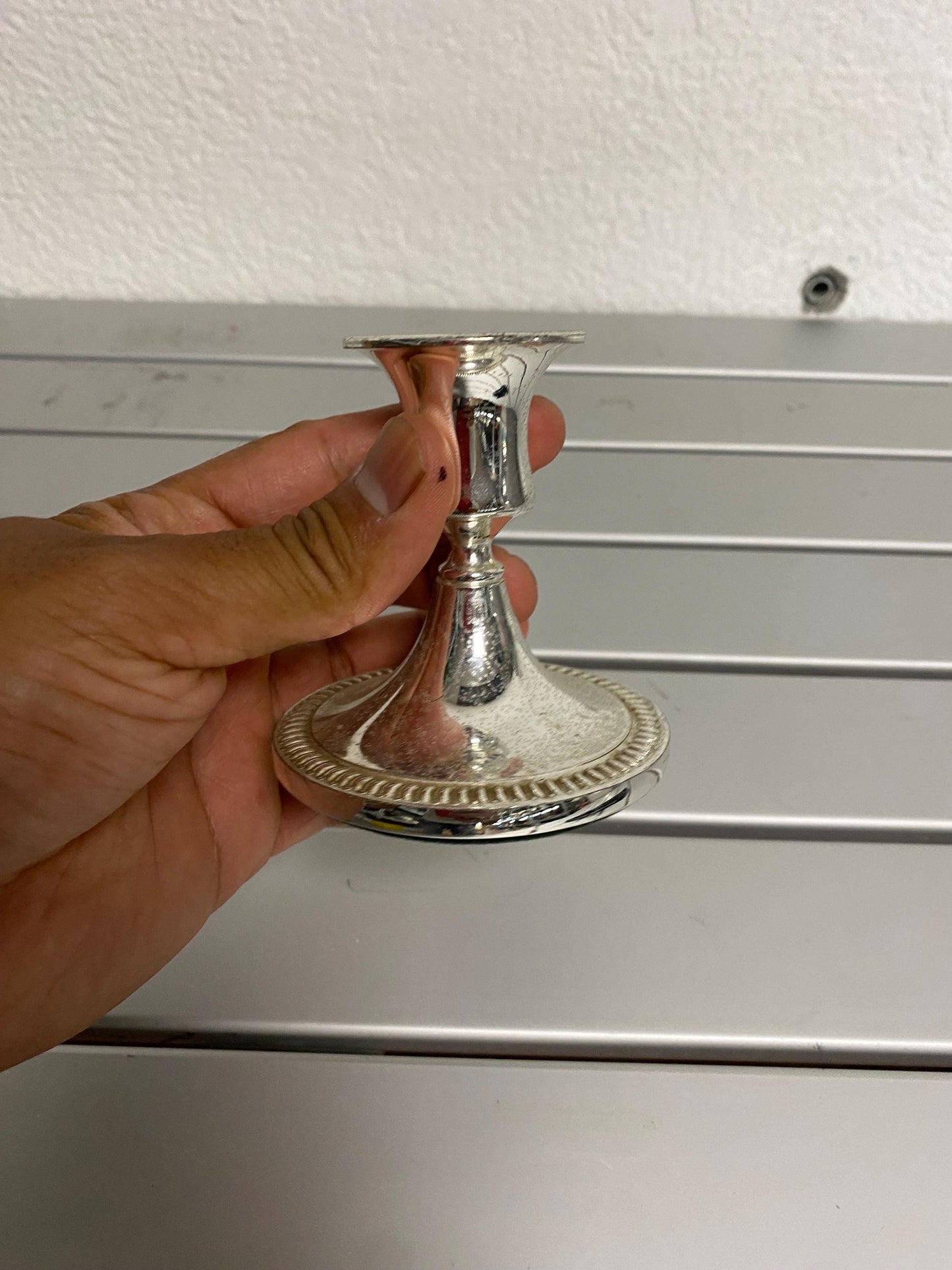 Portacandele placcato argento 8 cm
